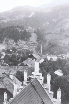 Arbeiten am Dach der Pfarrkirche, 1908